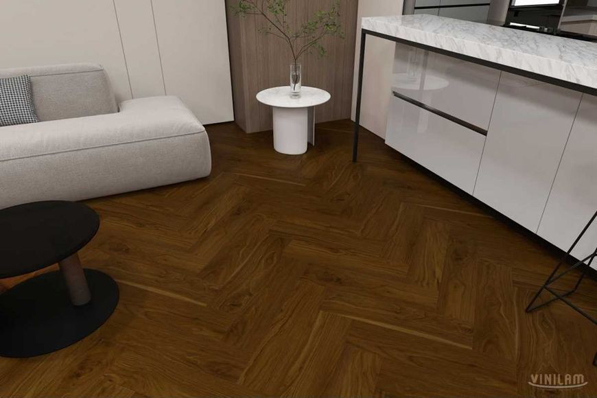 Вінілове покриття Vinilam Parquet Herringbone 2,5 мм Американський Горіх WF 0830 52808 фото