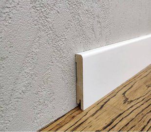 Плінтус Kluchuk MDF RAL 9003 Білий 80х12х2000 мм. MDF-М80 MDF-М80 фото